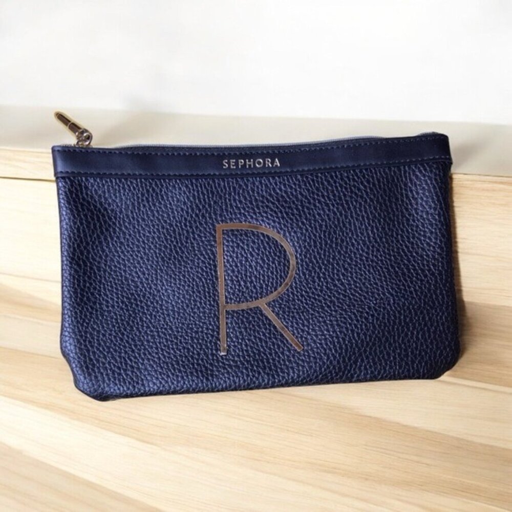 Sephora Blue Cosmetic Bag with Textured Finish